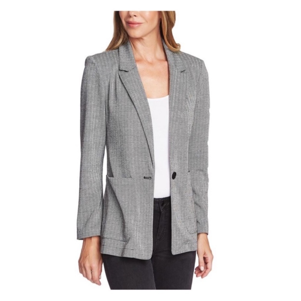 New! VINCE CAMUTO Herringbone Double Breast Blazer - Picture 2 of 8